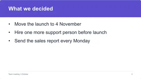 The first page of team-meeting.pptx, as the app previews it.